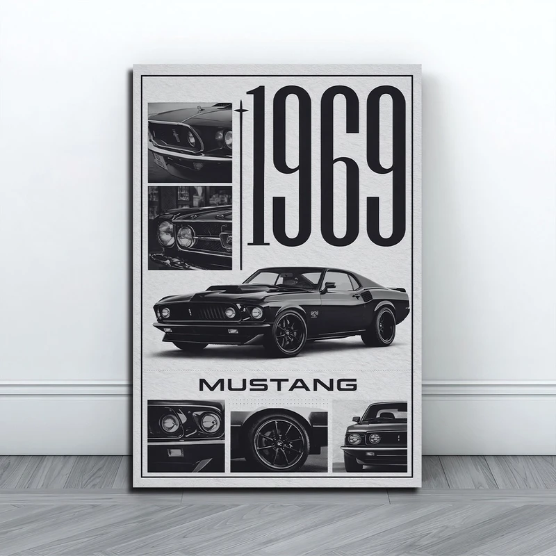 تابلو شاسی بکلیت طرح ماشین موستانگ 1969 مدل SH-S10684