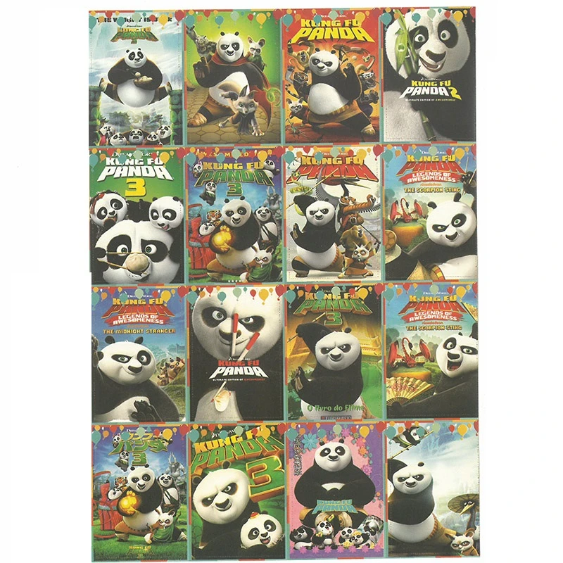 برچسب مدل پاندا کونگ فو کار بسته 10 عددی
