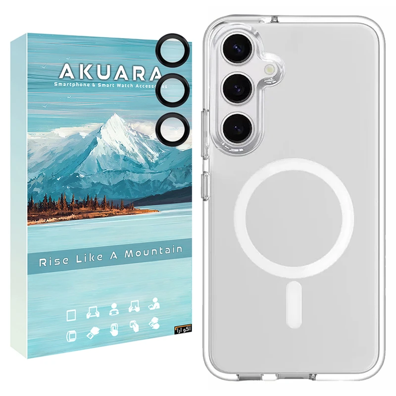 کاور آکوآرا مدل MagSafe BKRNG مناسب برای گوشی موبایل سامسونگ Galaxy S24 FE به همراه محافظ لنز دوربین