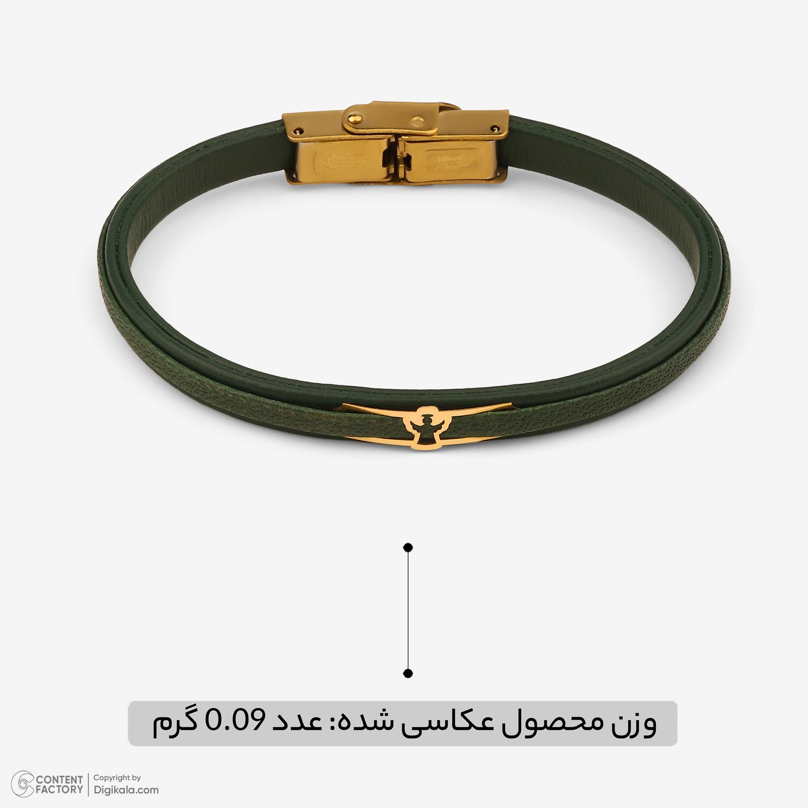 دستبند طلا 18 عیار زنانه با بند چرمی وی گالری مدل فرشته کد LBB1543 -  - 4