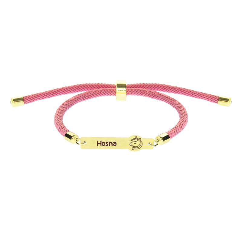 دستبند طلا 18 عیار بچگانه لیردا مدل اسم حسنی 202011