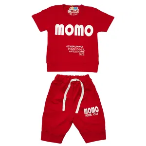 ست تی شرت و شلوارک پسرانه مدل momo کد 03red