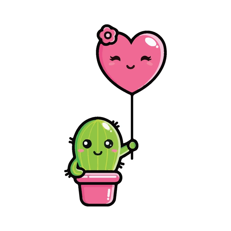 برچسب لپ تاپ پویا مارکت طرح کاکتوس عاشق  کد 143