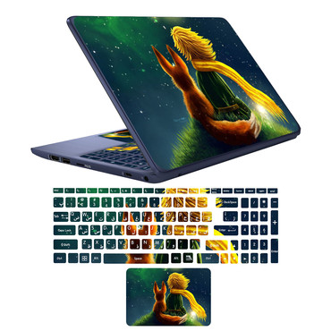 استیکر لپ تاپ طرح شازده کوچولو کد 02 مناسب برای لپ تاپ 17 اینچی به همراه برچسب حروف فارسی کیبورد
