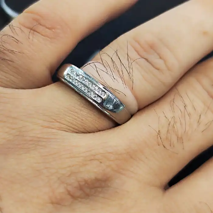 ست انگشتر نقره زنانه و مردانه مدل سنگ مارکازیت کد 25