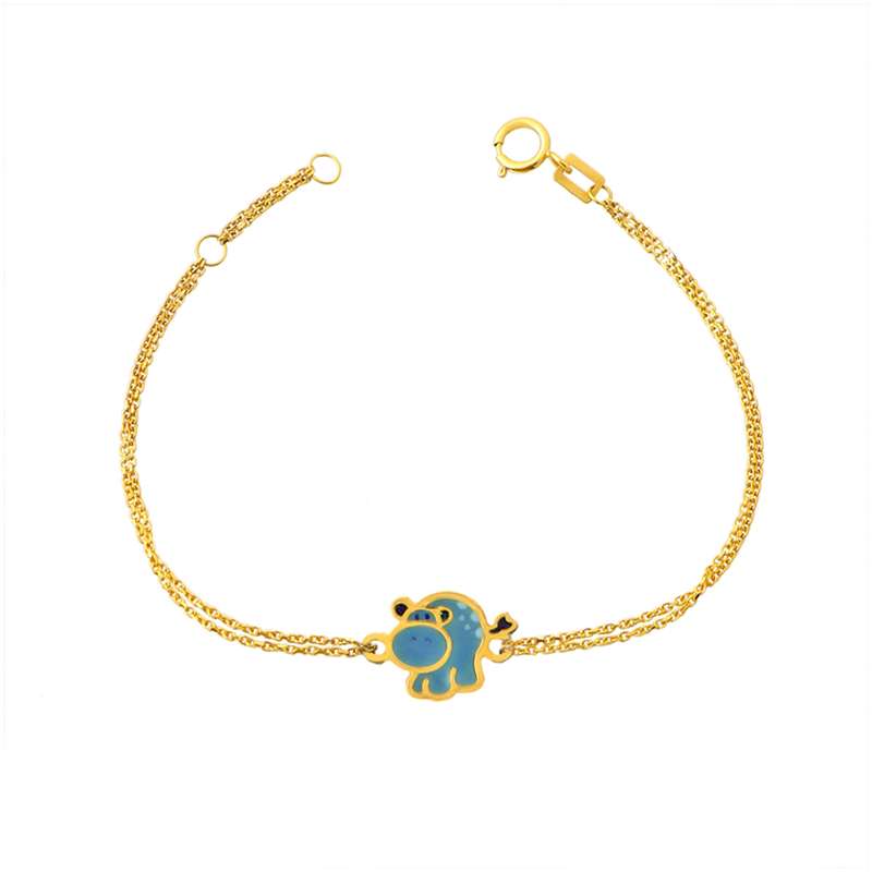 دستبند طلا 18 عیار دخترانه هور گالری مدل Akb610