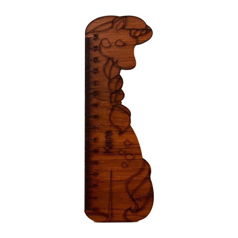 خط کش 15 سانتی متری کایرا مدل چوبی طرح یونیکورن