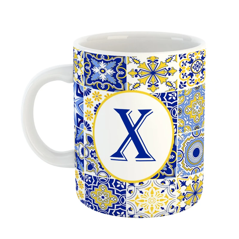 ماگ پادآفرین مدل فانتزی طرح حرف X کد 32