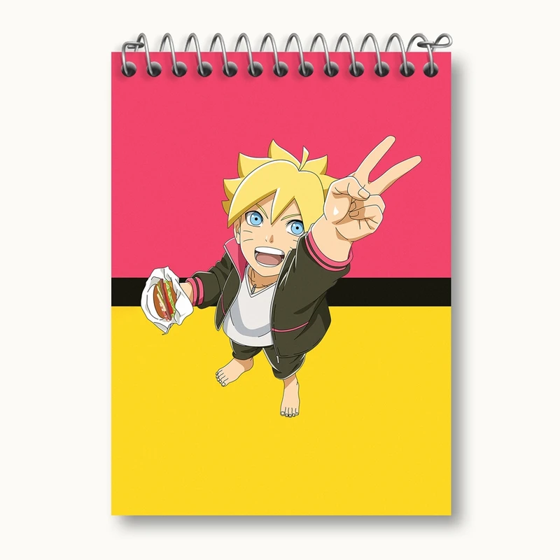 دفتر یادداشت 50 برگ خندالو مدل بوروتو اوزوماکی انیمه بوروتو Boruto کد 15758