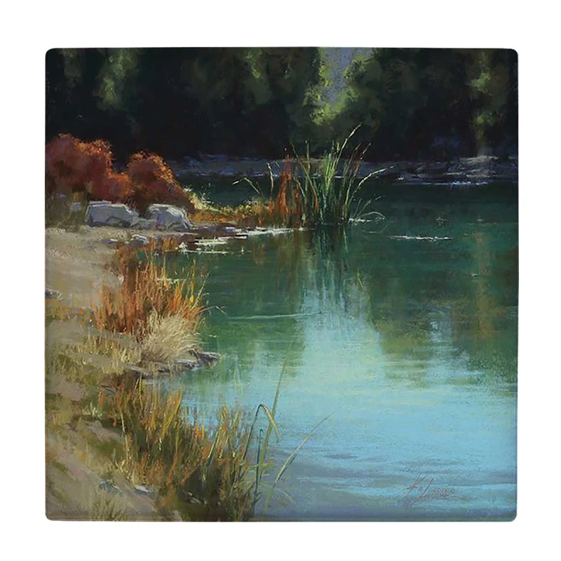  زیر لیوانی  طرح نقاشی منظره آبگیر کد    6189856_5565