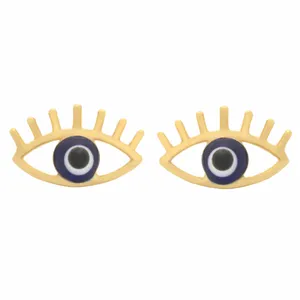 گوشواره طلا 18 عیار زنانه طلای مستجابی مدل چشم کد 670162