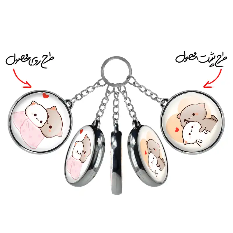 جاکلیدی خندالو طرح گربه های بامزه مدل دوطرفه کد 2202622032