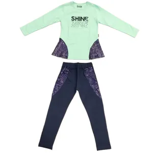 ست تی شرت و شلوار دخترانه مدل Clte 5055