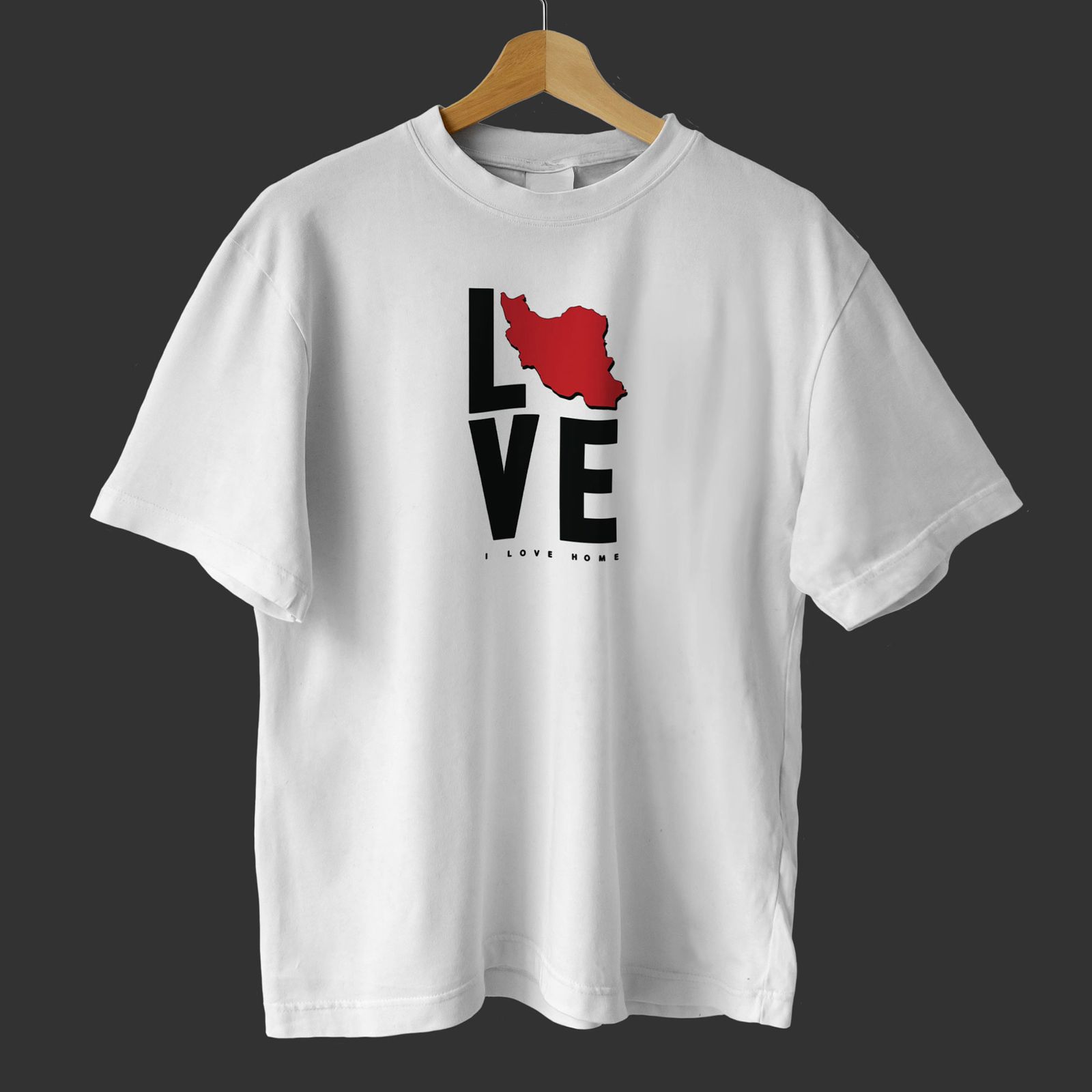 تی شرت اورسایز آستین کوتاه مردانه زگماک مدل Love iran 2 -  - 2