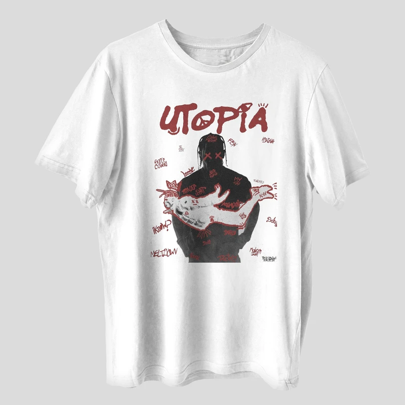 تی شرت آستین کوتاه مردانه مدل رپی ترویس اسکات کد z264