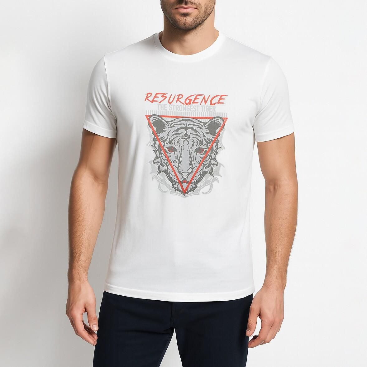 تی شرت آستین کوتاه مردانه موها فیتنس مدل TIGER - - 1