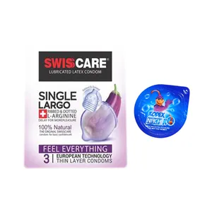 کاندوم سوئیس کر مدل SINGEL LARGO بسته 3 عددی به همراه کاندوم ناچ کدکس مدل بلیسر