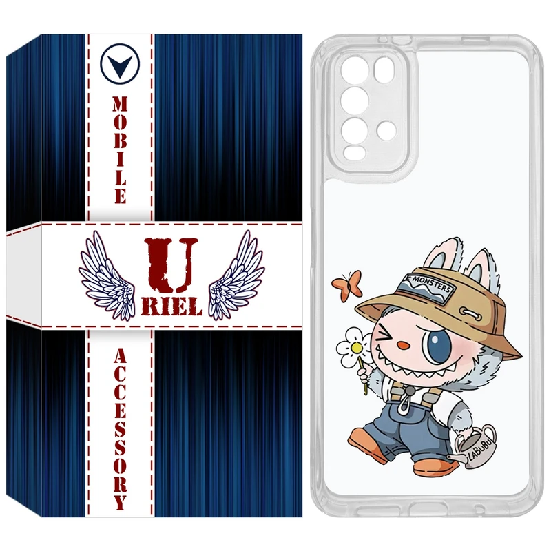 کاور یوریل قاب مدل Clear کد 111 طرح لبوبو Labubu مناسب برای گوشی موبایل شیائومی Redmi 9T / Poco M3