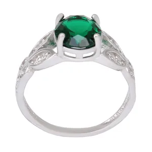 انگشتر نقره زنانه بازرگانی میلادی مدل سنگ کوارتز نگین برلیان بدون ریزش آبکاری رادیوم کد AWR_1336