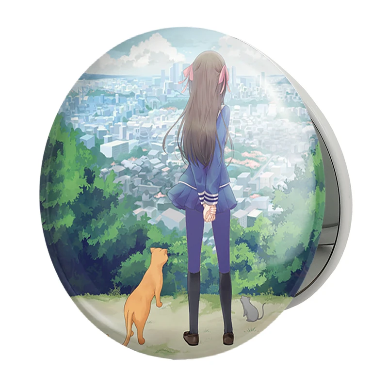 آینه جیبی خندالو طرح هوندا، یوکی و کیو انیمه سبد میوه مدل تاشو کد 33996