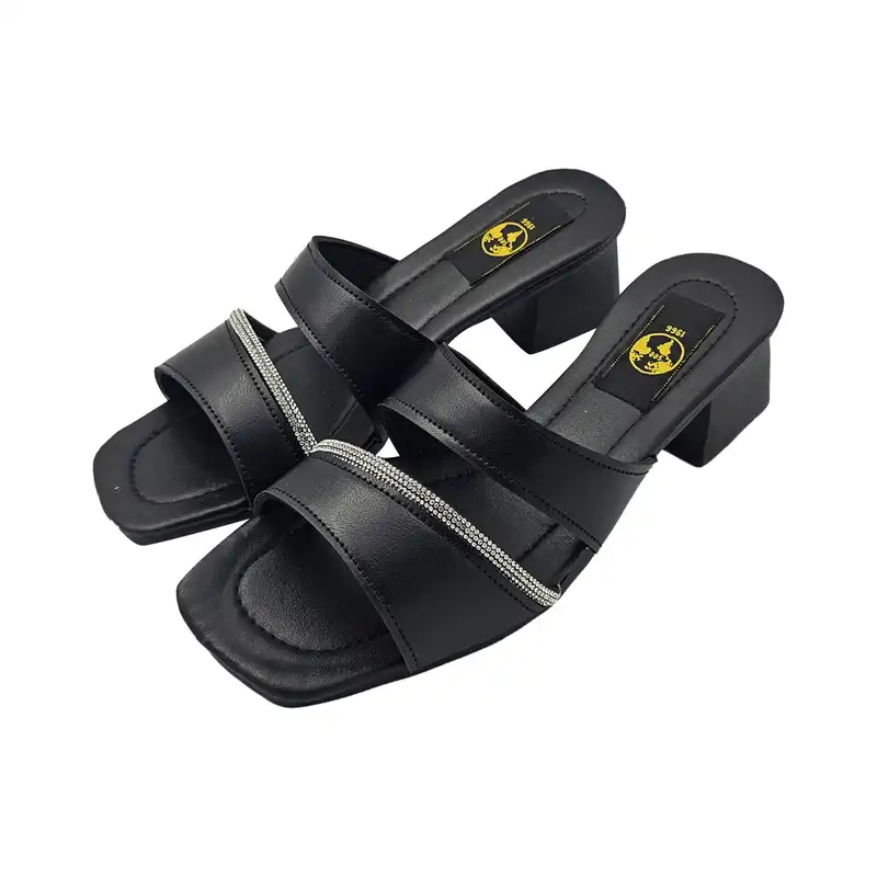 صندل زنانه سیی مدل شاین نگین دار کد 2093