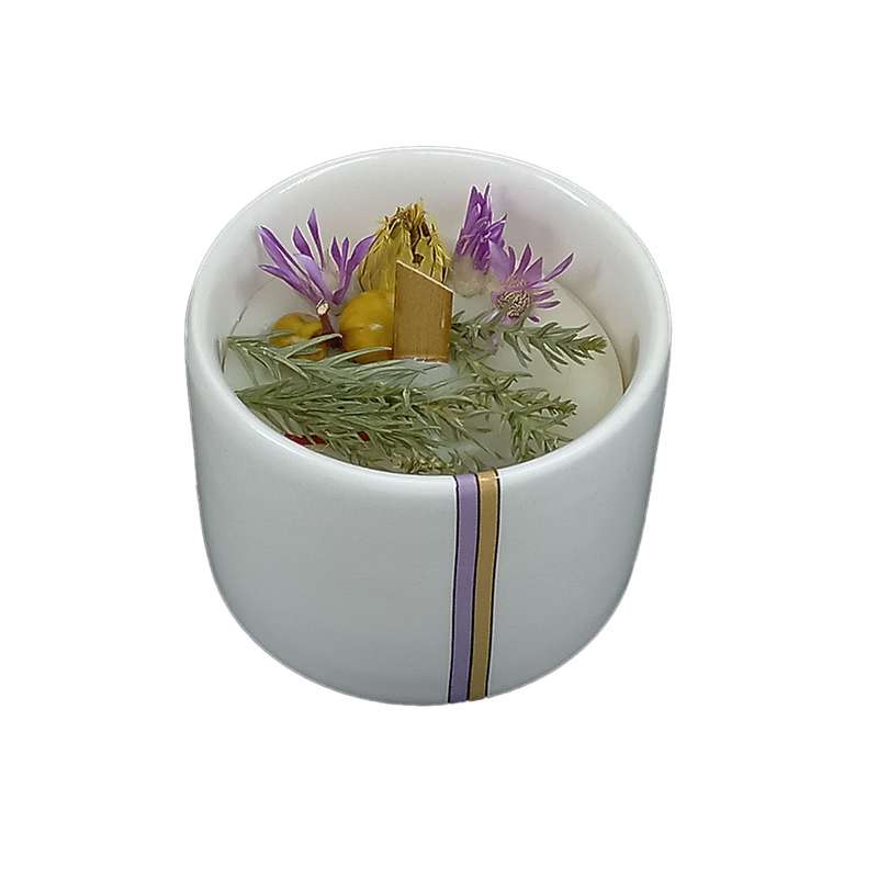 شمع دست ساز مدل استوانه ای طرح گل