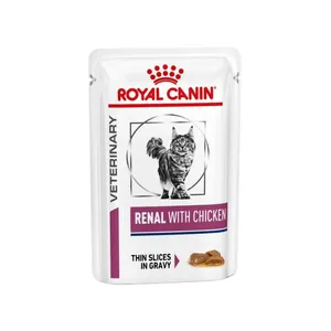 غذا پوچ گربه رویال کنین مدل renal with chicken وزن 85 گرم