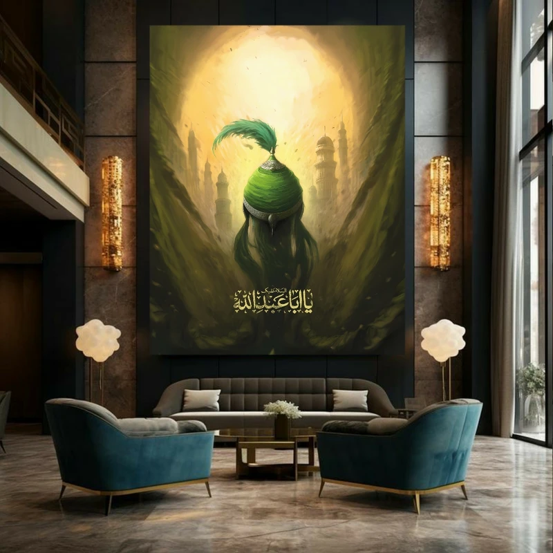 تابلو بوم طرح مخمل شهادت امام حسین کد FP105481