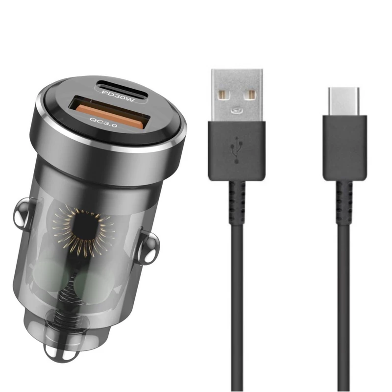 شارژر فندکی 30 وات بودی مدل CC633B به همراه کابل تبدیل USB-C