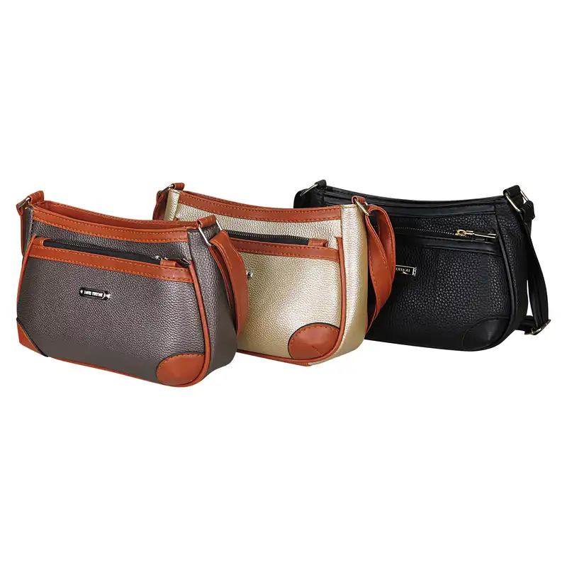 کیف دوشی زنانه مدل دو زیپ