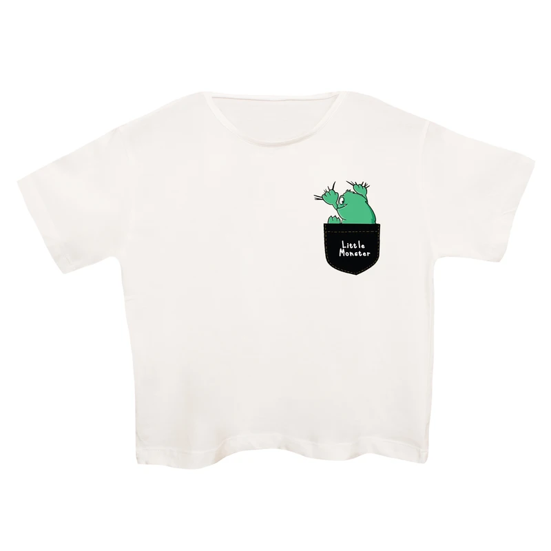 کراپ‌تی شرت آستین کوتاه زنانه مدل هیولا کوچک