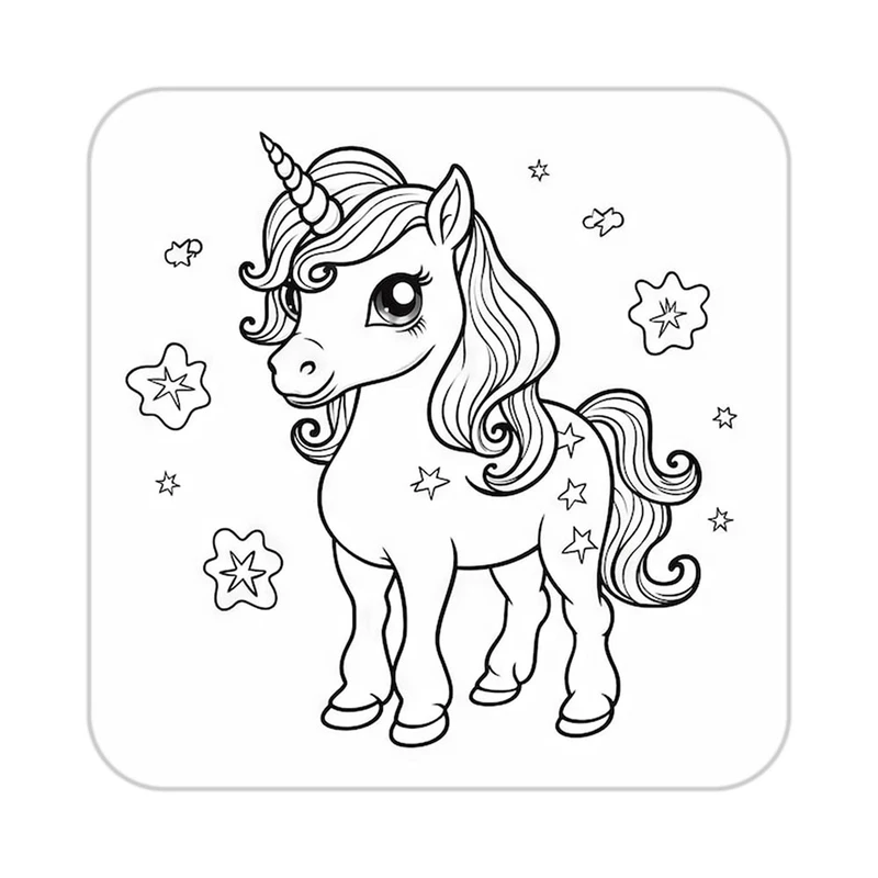 زیر لیوانی کاکتی طرح اسب تک شاخ و یونیکورن مدل mp31992