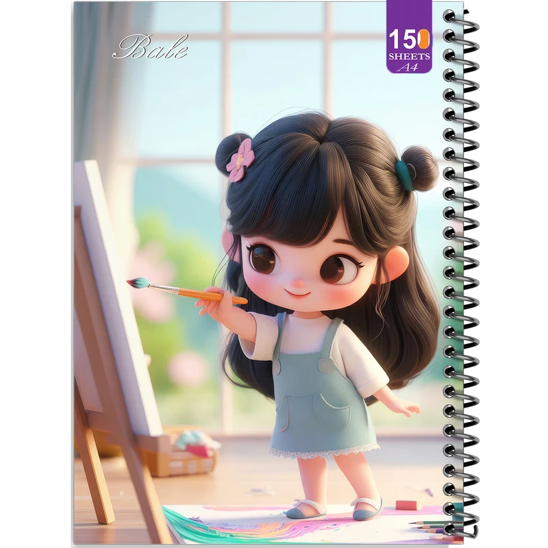 دفتر نقاشی 150 برگ  انتشارات بله مدل رحلی طرح فانتزی دخترانه کد A4-P464