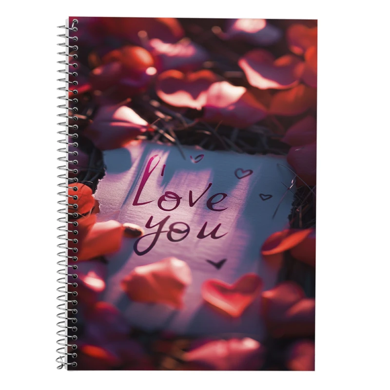 دفتر زبان 50 برگ مدوپد مدل دو خط طرح عاشقانه love کد DF14298