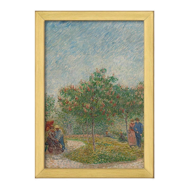 تابلو خندالو طرح باغ با زوج های خواستگار ونسان ونگوگ (Van Gogh) کد 36799