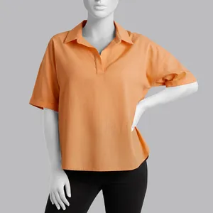 بلوز آستین سه ربع یقه برگردان زنانه تولیکا مدل 33099