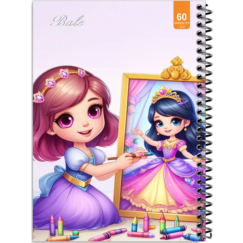 دفتر نقاشی 60 برگ انتشارات بله طرح فانتزی دخترانه طراحی کد A4-O338