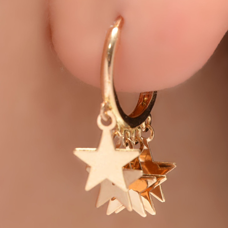 گوشواره طلا 18 عیار زنانه طلای مستجابی طرح ستاره مدل 670148 - 2
