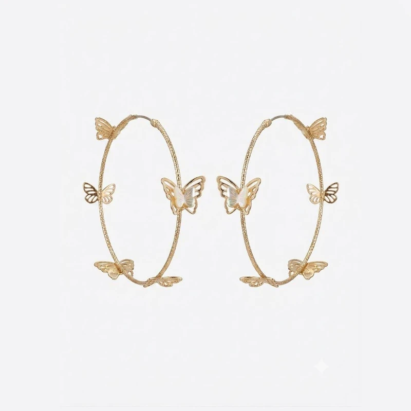 گوشواره زنانه آی ام مدل پروانه کد 12P