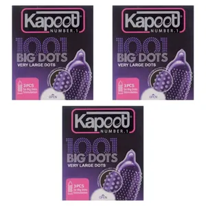 کاندوم خاردار کاپوت مدل DOTS سه بسته 3 عددی