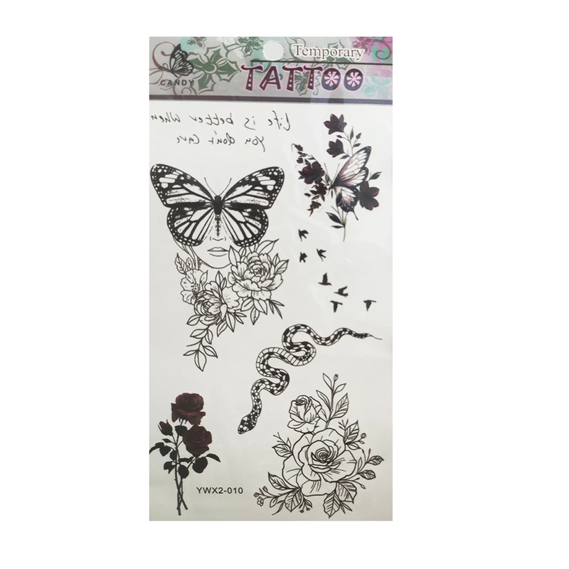 تتو موقت طرح پروانه و مار کد 119