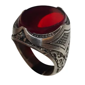 انگشتر نقره مردانه مدل یاقوت کد  YSSA214240