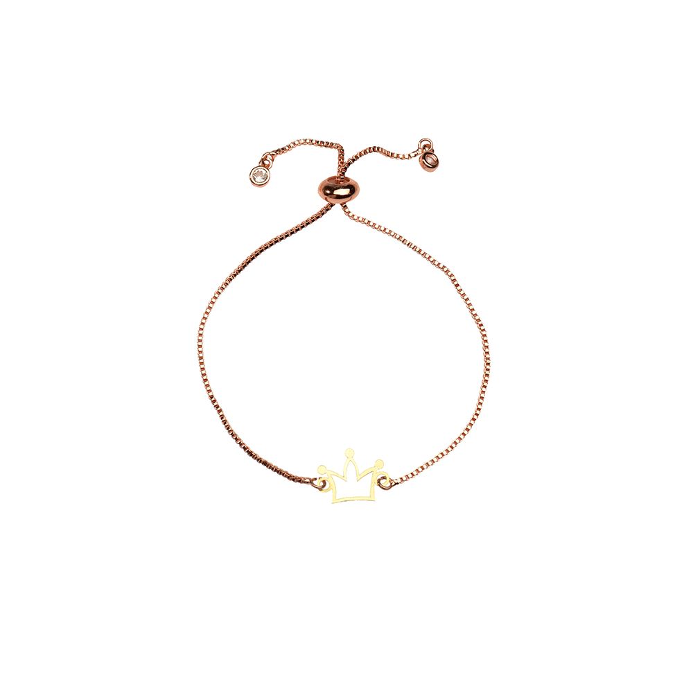 دستبند طلا 18 عیار دخترانه کرابو طرح تاج مدل Krd1066 -  - 1