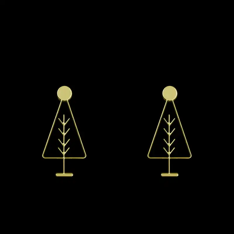 گوشواره طلا 18 عیار زنانه مدوپد مدل درخت کد GA1-15791