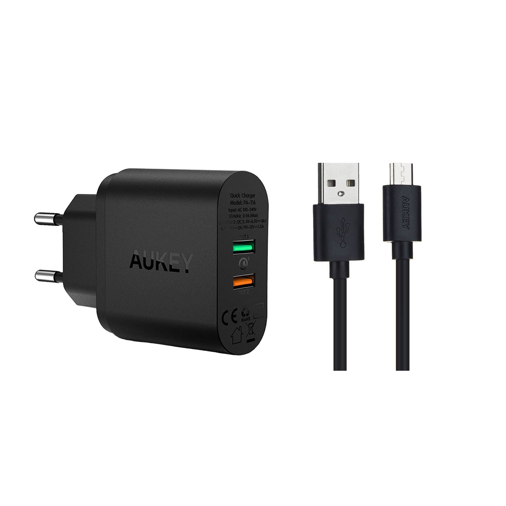  شارژر دیواری آکی مدل PA-T13 به همراه کابل تبدیل microUSB