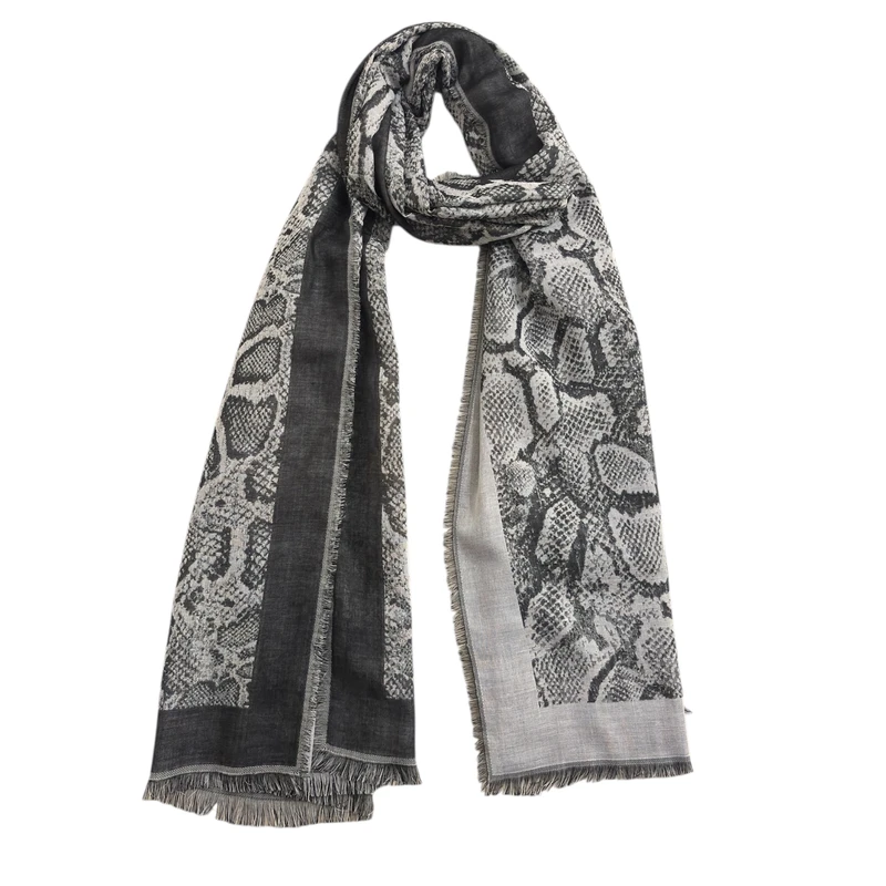 شال زنانه مدل کشمیر پوست ماری دو رو کد 08544