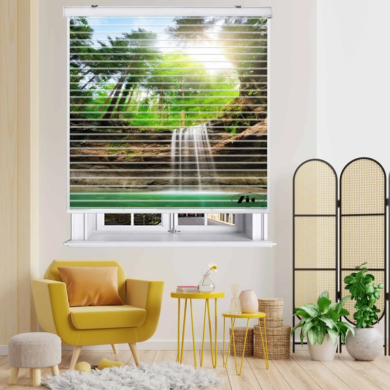 پرده زبرا زیو مدل سیلوئتL-5037 سایز 150x150 سانتی متر