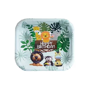 پیش دستی یکبار مصرف مدل سافاری کد SafariPlate1 مجموعه 10 عددی