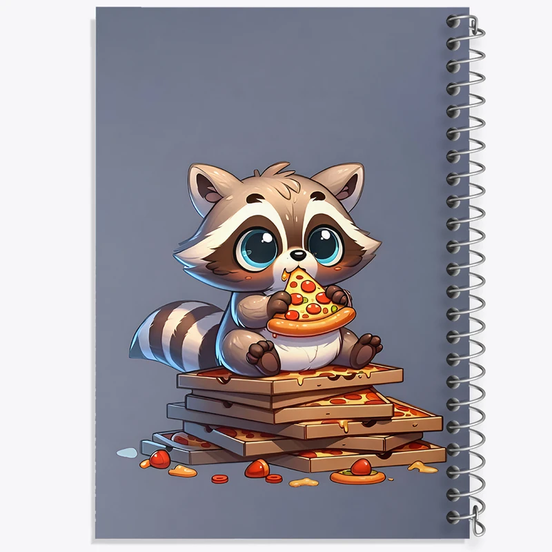 دفتر لیست خرید 50 برگ خندالو طرح راکون و پیتزا کد N5765