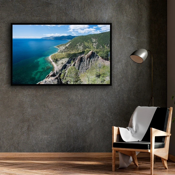 تابلو نوری بکلیت طرح منظره جنگل و دریا مدل B-D1529